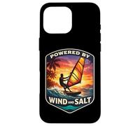 Carcasa para iPhone 16 Pro MAX Impulsado por Wind and Salt Windfurfer Windsurfing Lover Joke