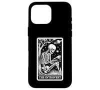 Carcasa para iPhone 16 Pro MAX Indoorsy The Introvert Tarot Card Esqueleto Lectura Introvertido