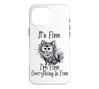 Carcasa para iPhone 16 Pro MAX It's Fine I'm Fine Everything is Fine Funny Pomerania Dog