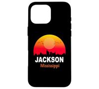 Carcasa para iPhone 16 Pro MAX Jackson Mississippi State USA Vintage Retro Sunset City