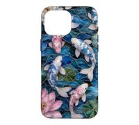 Carcasa para iPhone 16 Pro MAX Japanese Transgender Koi Fish Stained Art Trans Lotus Pond