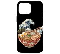 Carcasa para iPhone 16 Pro MAX Japonés Ramen Bowl Ocean Kanagawa Wave Anime Food Noodle