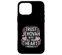 Carcasa para iPhone 16 Pro MAX Jehovah's Witness Trust Jehovah Heart Proverbs 3:5 JW ORG JW