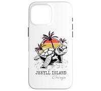 Carcasa para iPhone 16 Pro MAX Jekyll Island Georgia Sea Turtle Preserve 70s Estilo Retro