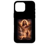 Carcasa para iPhone 16 Pro MAX Jesús Aullando en la Luna Vintage Funny Mystic