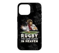 Carcasa para iPhone 16 Pro MAX Jesús Jugando al Rugby Rugby - The Game Played In Heaven
