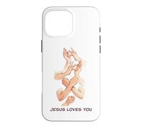 Carcasa para iPhone 16 Pro MAX Jesus Loves You - American Sign Language Watercolor
