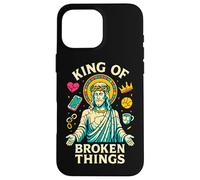 Carcasa para iPhone 16 Pro MAX Jesús Rey de Las Cosas Rotas Christian Healing Inspirador