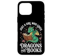 Carcasa para iPhone 16 Pro MAX Just A Girl Who Loves Dragons and Books Lector De Fantasía