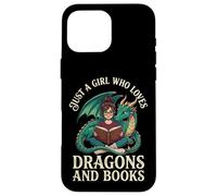 Carcasa para iPhone 16 Pro MAX Just A Girl Who Loves Dragons and Books Lector De Fantasía