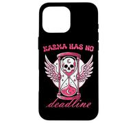 Carcasa para iPhone 16 Pro MAX Karma no Tiene Fecha límite de Reloj de Arena de Calavera gótica