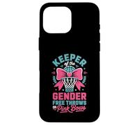 Carcasa para iPhone 16 Pro MAX Keeper of The Gender Reveal Free Throws or Pink Bows Party