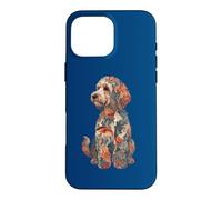 Carcasa para iPhone 16 Pro MAX Kids Girls Multicolored Folk Art Cockapoo Dog Lover
