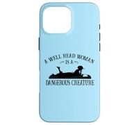 Carcasa para iPhone 16 Pro MAX Kids Girls Reading A Well Read Woman Is A Dangerous Creature