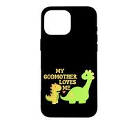 Carcasa para iPhone 16 Pro MAX Kids My Godmother Loves Me Dinosaur for ahijado Regalos para Hijo