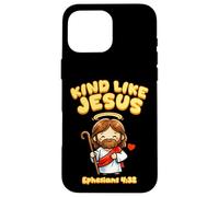 Carcasa para iPhone 16 Pro MAX Kind Like Jesus Efesians Versículo de la Biblia Cute Kid Christianity