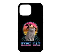 Carcasa para iPhone 16 Pro MAX King Cat British Shorthair Vintage 80s Funny Kitten Cats