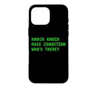 Carcasa para iPhone 16 Pro MAX Knock Knock Race Condition ¿Quién está ahí programando diversión con el codificador?