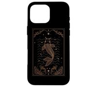 Carcasa para iPhone 16 Pro MAX Koi Fish Tarot Card with Clouds and Stars Line Art