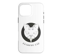 Carcasa para iPhone 16 Pro MAX Krampus Cat Horror Xmas Illustration Horned Cat w Tongue