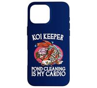 Carcasa para iPhone 16 Pro MAX La Limpieza de estanques Koi Keeper es mi Cardio