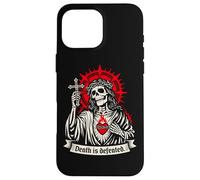 Carcasa para iPhone 16 Pro MAX La Muerte es derrotada Oscuro Cristiano Gótico Esqueleto Fe G