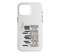 Carcasa para iPhone 16 Pro MAX La música es la Cita de Piano de la Manera Divina