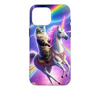 Carcasa para iPhone 16 Pro MAX Laser Eyes Espacio Exterior Gato Montando Llama Unicornio UFO Tacos