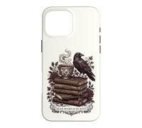 Carcasa para iPhone 16 Pro MAX Lee Libros y sé Amable Dark Academia Literatura clásica Cuervo