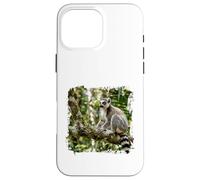 Carcasa para iPhone 16 Pro MAX Lémur Vida Silvestre Animal Selva Bosque Árbol Rama Tropical