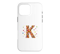 Carcasa para iPhone 16 Pro MAX Letter K Candy Rainbow Sprinkles Monogram Men, Women, Kids