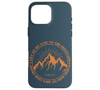 Carcasa para iPhone 16 Pro MAX Levanto mis Ojos a Las montañas Salmo 121:1 Fe Bíblica