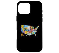Carcasa para iPhone 16 Pro MAX License Plate American Flag US Map Art American Map Shirt
