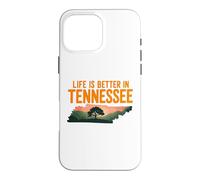 Carcasa para iPhone 16 Pro MAX Life Is Better in Tennessee, Scenic TN State Outline Sunset