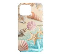Carcasa para iPhone 16 Pro MAX Linda Playa estética océano Concha Costera Verano mar Tema