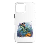 Carcasa para iPhone 16 Pro MAX Linda Tortuga Marina Bruja Halloween bajo el Agua