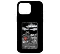 Carcasa para iPhone 16 Pro MAX Lindo Arte de Mapache Blanco y Negro Inspirado en el Tarot The Thief