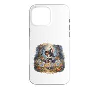 Carcasa para iPhone 16 Pro MAX Lindo Conejo Bruja Halloween Espeluznante Bosque Fantasmas
