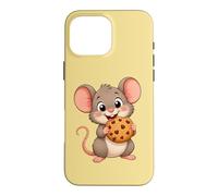 Carcasa para iPhone 16 Pro MAX Lindo ratón de Dibujos Animados con Galletas Dulce Snack
