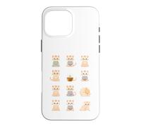 Carcasa para iPhone 16 Pro MAX Lindos Gatos meditadores Kawaii Zen Feline Design
