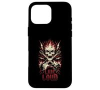 Carcasa para iPhone 16 Pro MAX Live Loud Rock and Roll Guitarra Vintage Rock Music