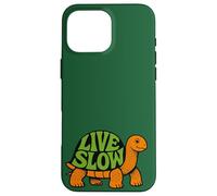 Carcasa para iPhone 16 Pro MAX Live Slow Turtle Life Naturaleza Vibes Retro Calma Estética