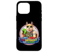 Carcasa para iPhone 16 Pro MAX Llama con batido y Gafas de Sol Soy Diferente, no Roto