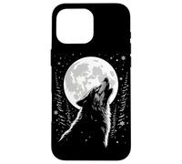 Carcasa para iPhone 16 Pro MAX Lobo Aullando Luna y Vida Silvestre, gráfico de lo