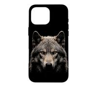 Carcasa para iPhone 16 Pro MAX Lobo Dire Cara Luz De Luna Bosque Fauna Silvestre Naturaleza