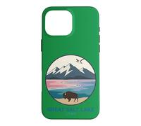 Carcasa para iPhone 16 Pro MAX Logotipo de Bolsillo de Bisonte de The Great Salt Lake Trail Utah