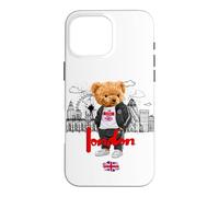 Carcasa para iPhone 16 Pro MAX London Royal Teddy Bear Bad Boy Ilustración Gráfico Anime
