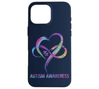 Carcasa para iPhone 16 Pro MAX Love Needs No Words Autismo Concientización Puzzle Corazón Autismo