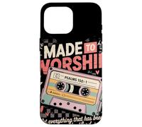 Carcasa para iPhone 16 Pro MAX Made To Worship Psalm 150:1 Casete Retro Alabanza Fe