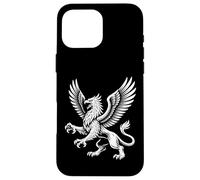 Carcasa para iPhone 16 Pro MAX Majestuoso Griffin con alas Fierce Mythic Beast Line Art